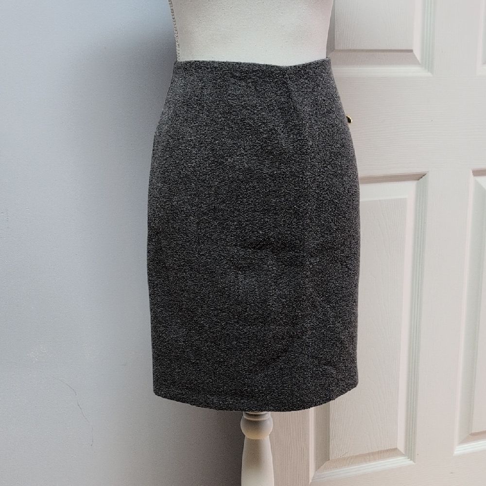 NWT Secret Garden Pewter Wool Blend Textured Skirt Size 10